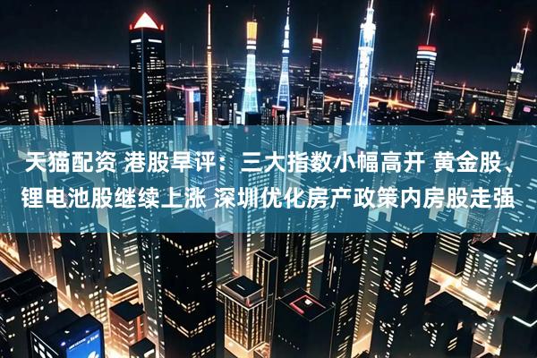 天猫配资 港股早评：三大指数小幅高开 黄金股、锂电池股继续上涨 深圳优化房产政策内房股走强