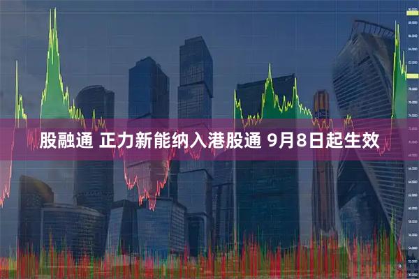 股融通 正力新能纳入港股通 9月8日起生效