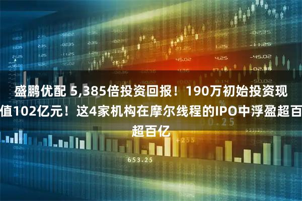 盛鹏优配 5,385倍投资回报！190万初始投资现在值102亿元！这4家机构在摩尔线程的IPO中浮盈超百亿